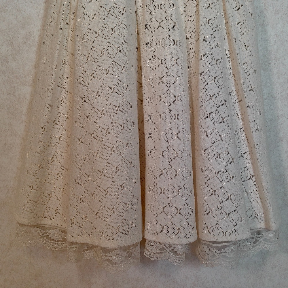 NWT Free People Victoria Ivory Lace&Embroidery Cinderella Mini Dress,Lining Sz2 - Picture 10 of 12